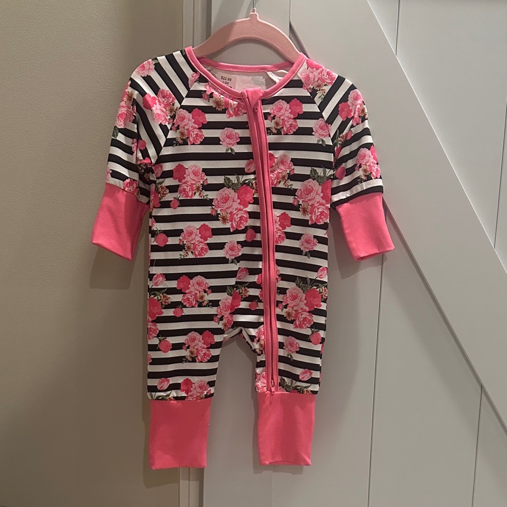 Baby Floral Striped  Romper